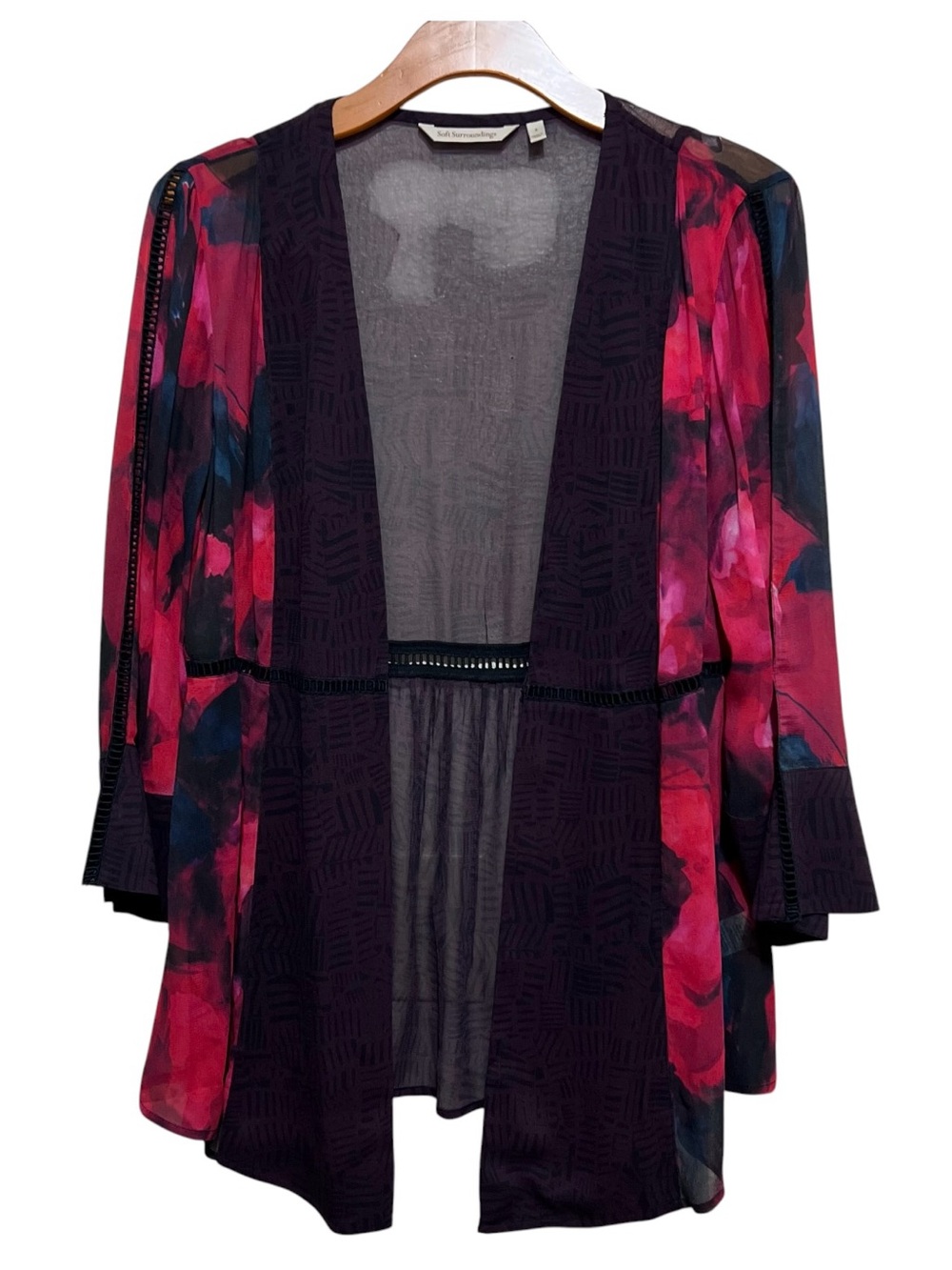 Soft Surroundings Kimono Floral Cardigan Fall Whimsygoth Festival Goth Boho S